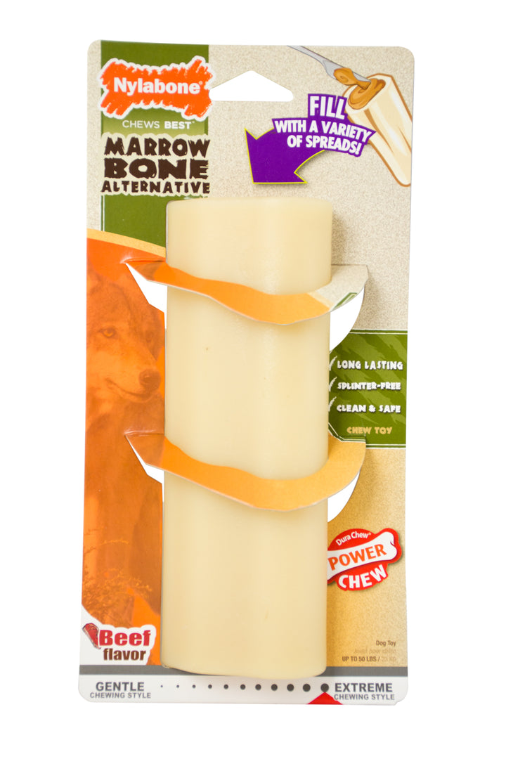 Nylabone Power Chew Giant Marrow Bone Alternative Beef Flavor Dog Chew Toy Large (1 Count)
