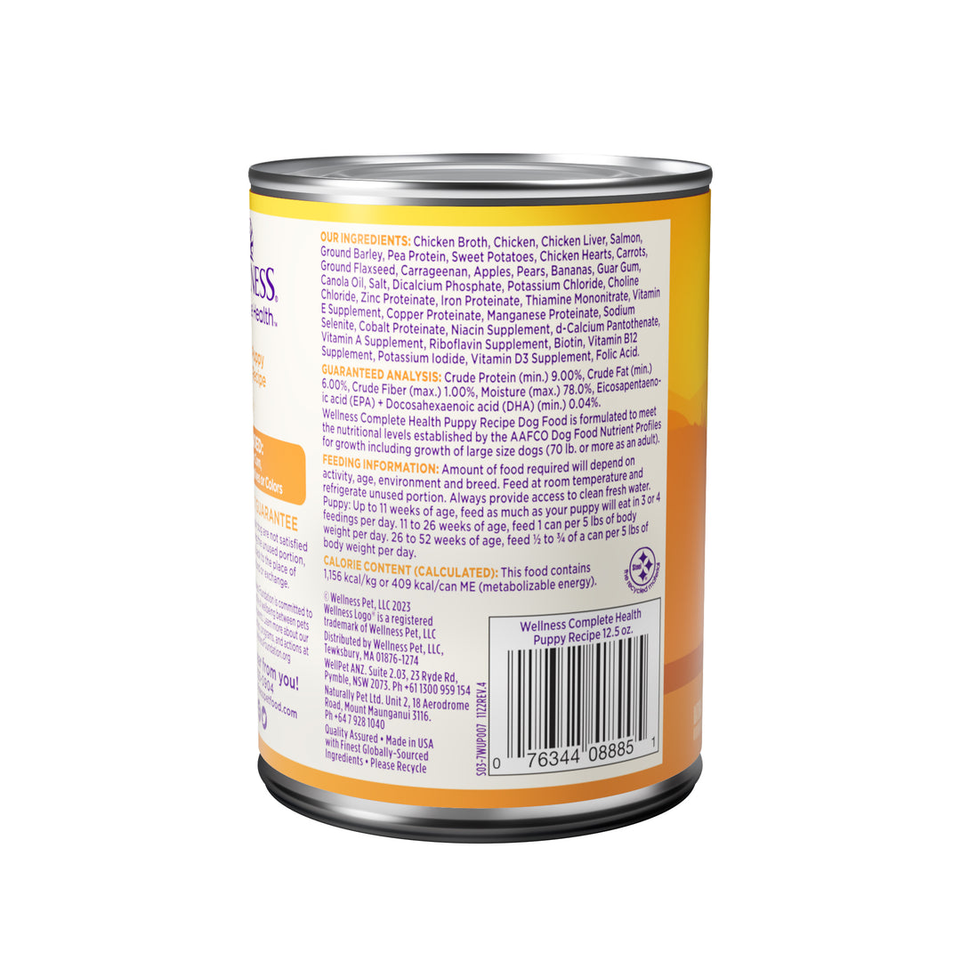 Wellness Complete Health Natural Wet Canned Puppy Food, Puppy Chicken &amp; Salmon 12.5-Ounce Can (Pack of 12)