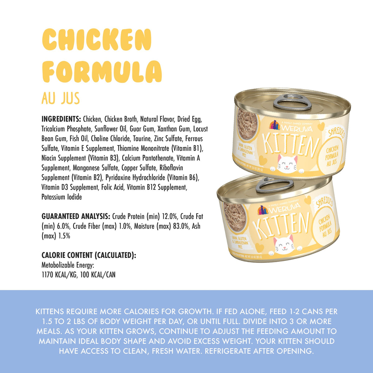 Weruva Cat Can Kitten Chicken Au Jus Gravy 3 oz