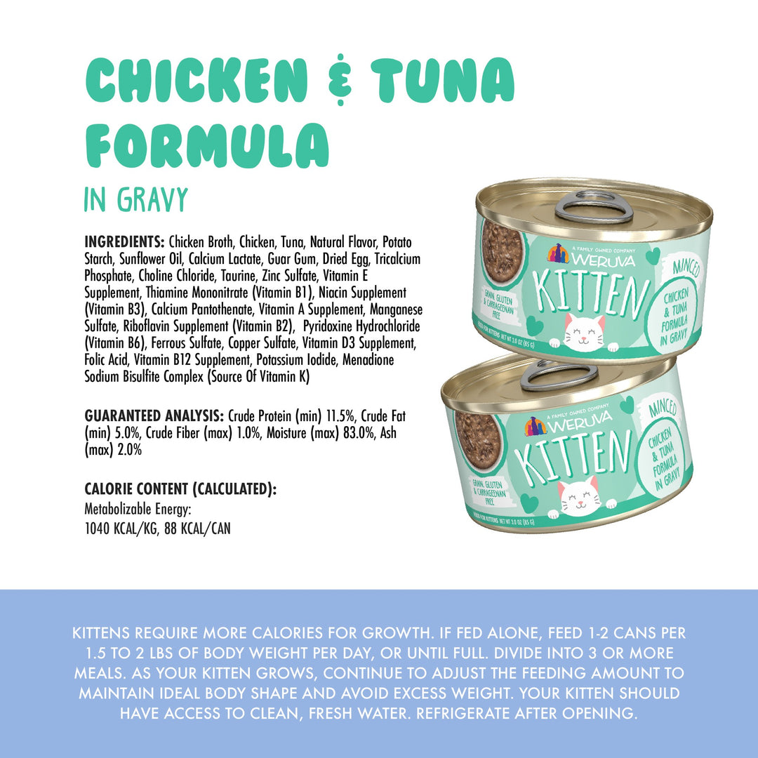 Weruva Cat Can Kitten Chicken Tuna Gravy 3 oz