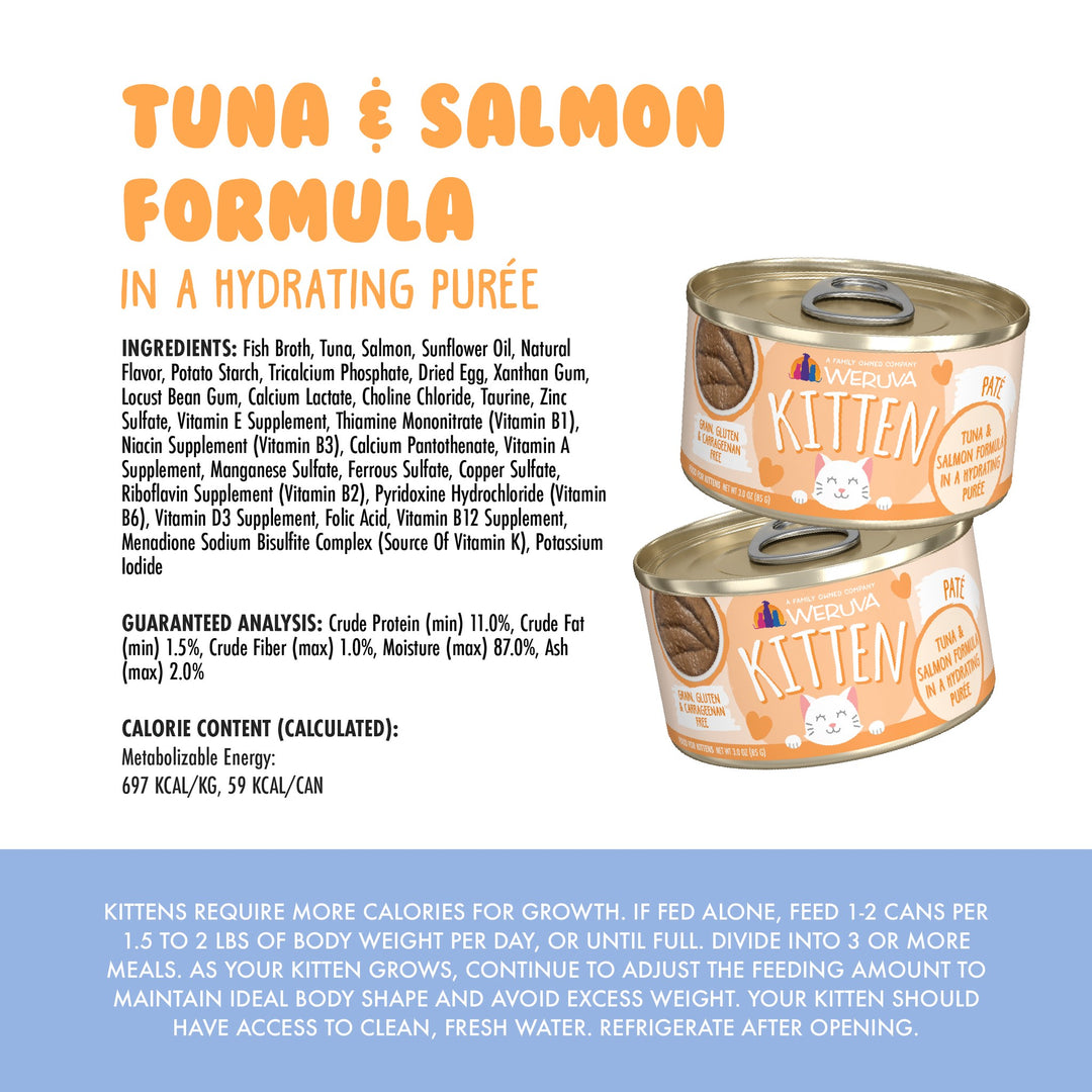 Weruva Kitten Puree Tuna Salmon Cat Treat 3 Oz
