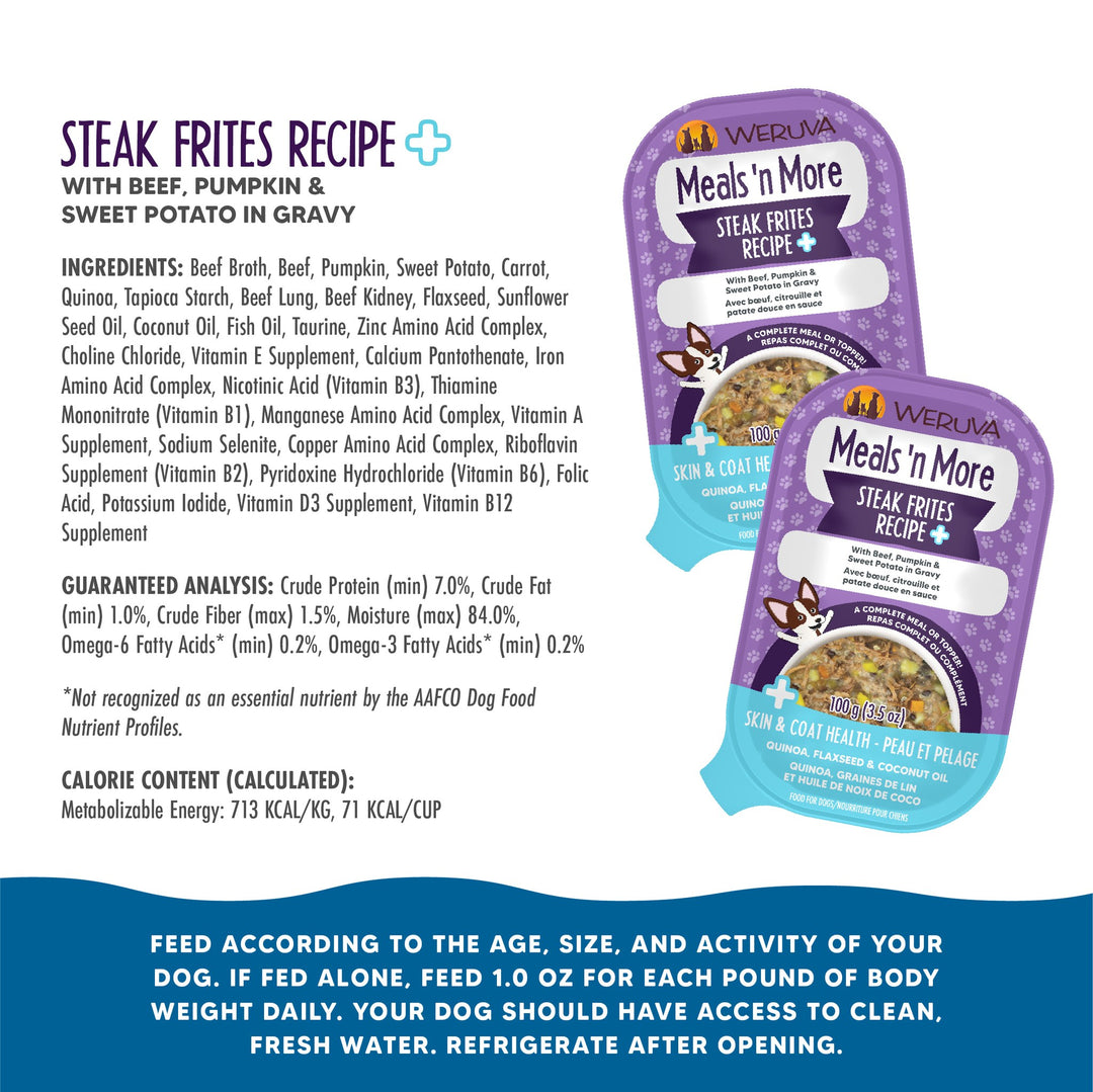 Weruva Meals More Dog Food Steak Frites 3.5 oz