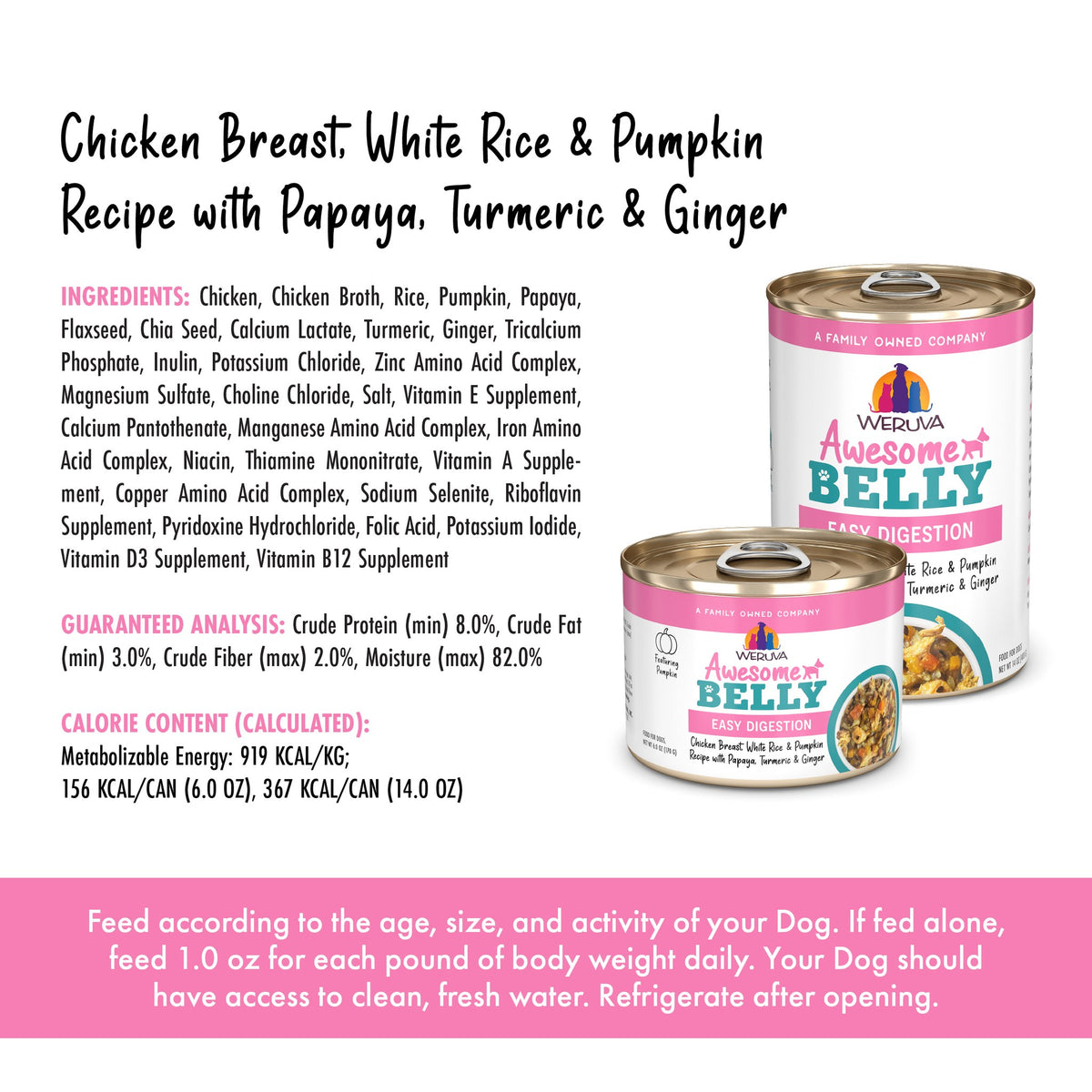 Weruva Dog Can Awesome Belly Chicken Veggie 6 oz