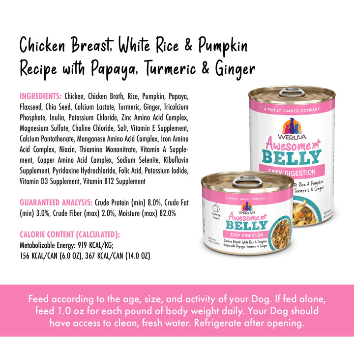 Weruva Dog Can Awesome Belly Chicken Veggie 6 oz