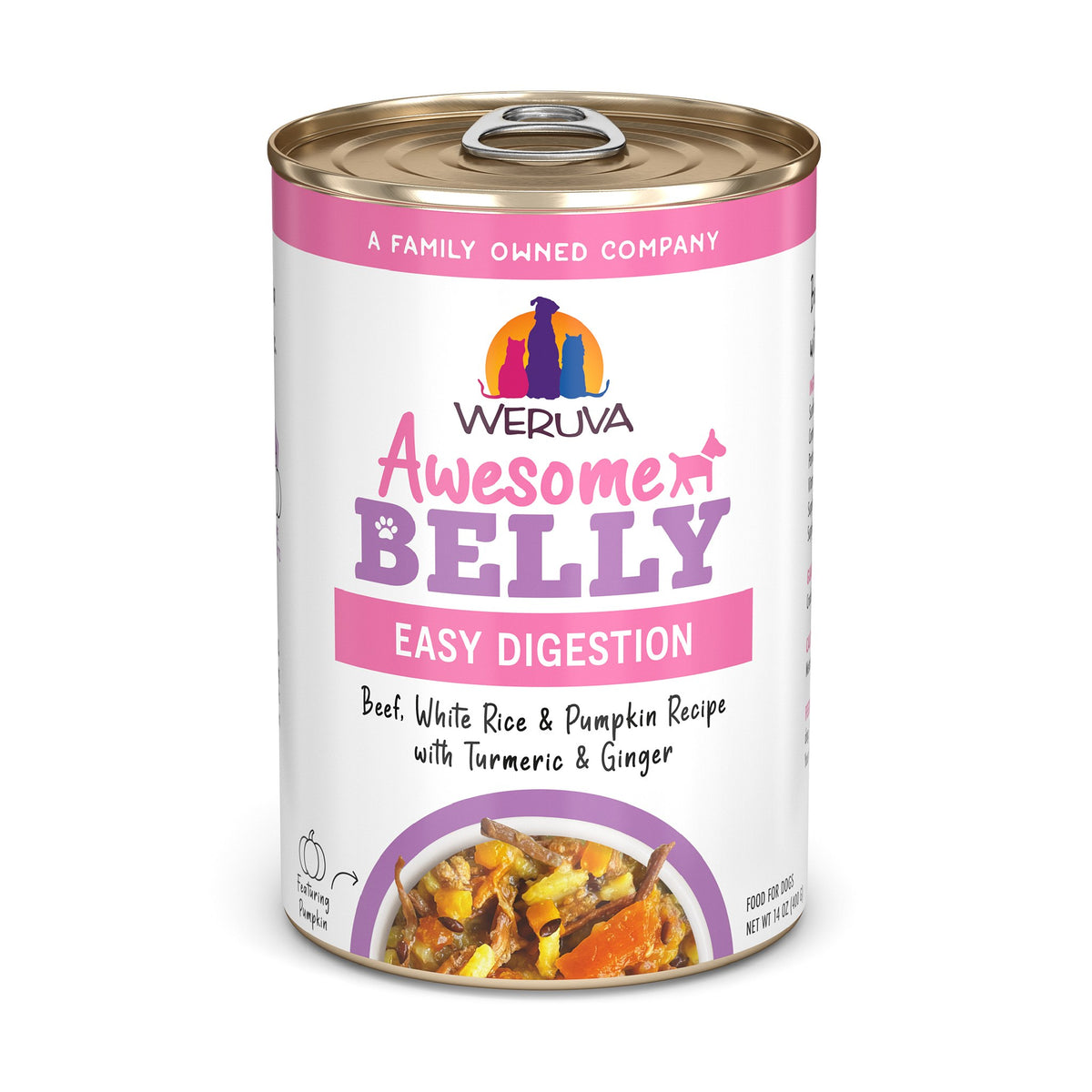 Weruva Awesome Functions Belly Beef Rice Can Dog 14 oz