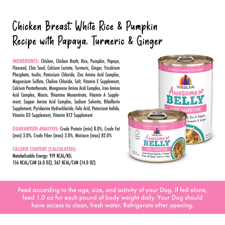 Weruva Awesome Functions Belly Chicken Veggies Can Dog 14 oz