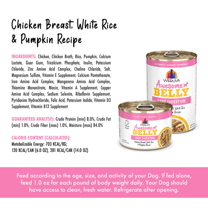 Weruva Awesome Functions Belly Chicken Rice Can Dog 14 oz
