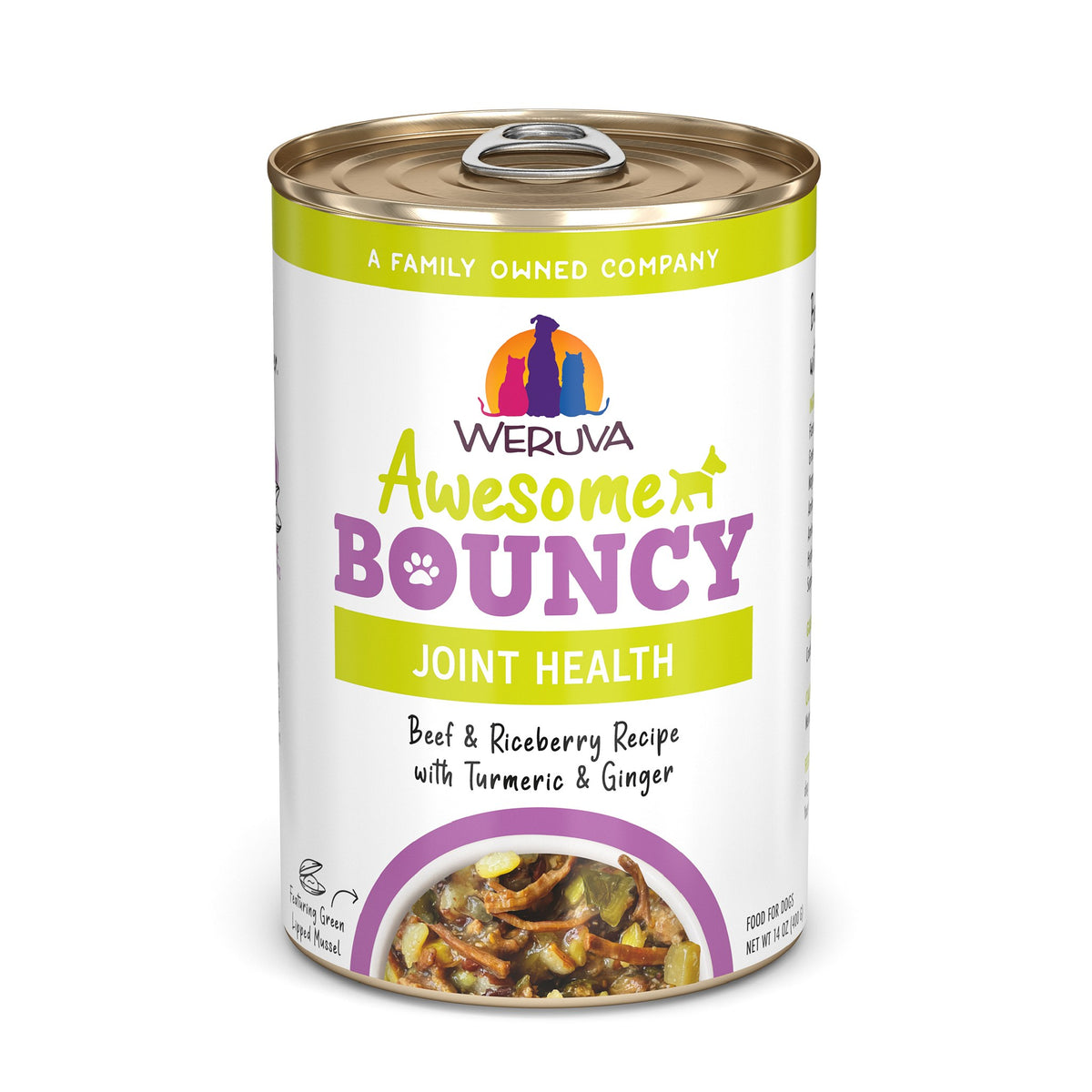 Weruva Awesome Functions Bouncy Beef Rice Can Dog 14 oz