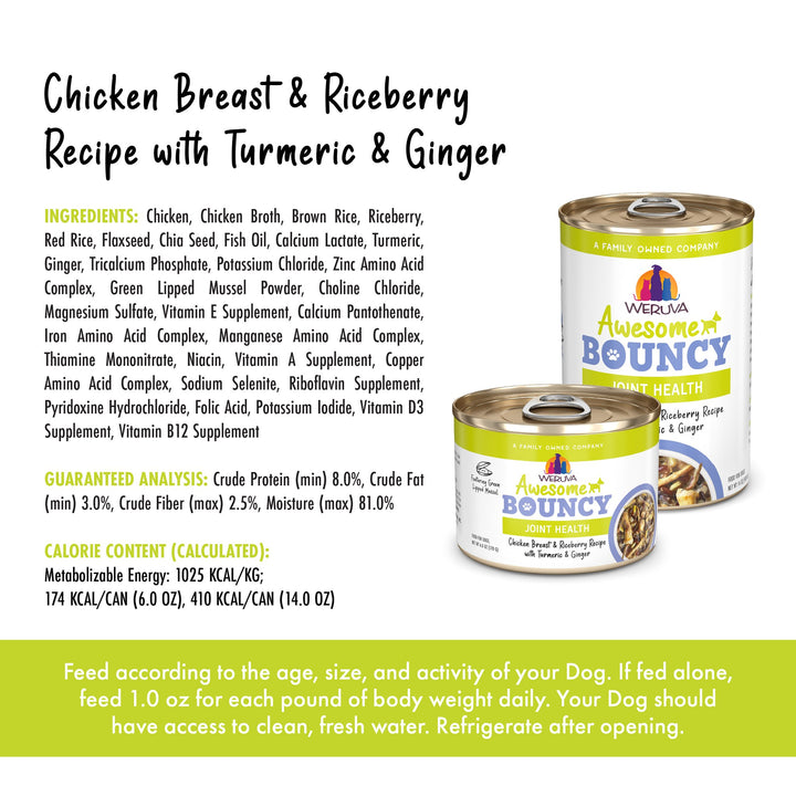 Weruva Awesome Functions Bouncy Chicken Rice Can Dog 14 oz