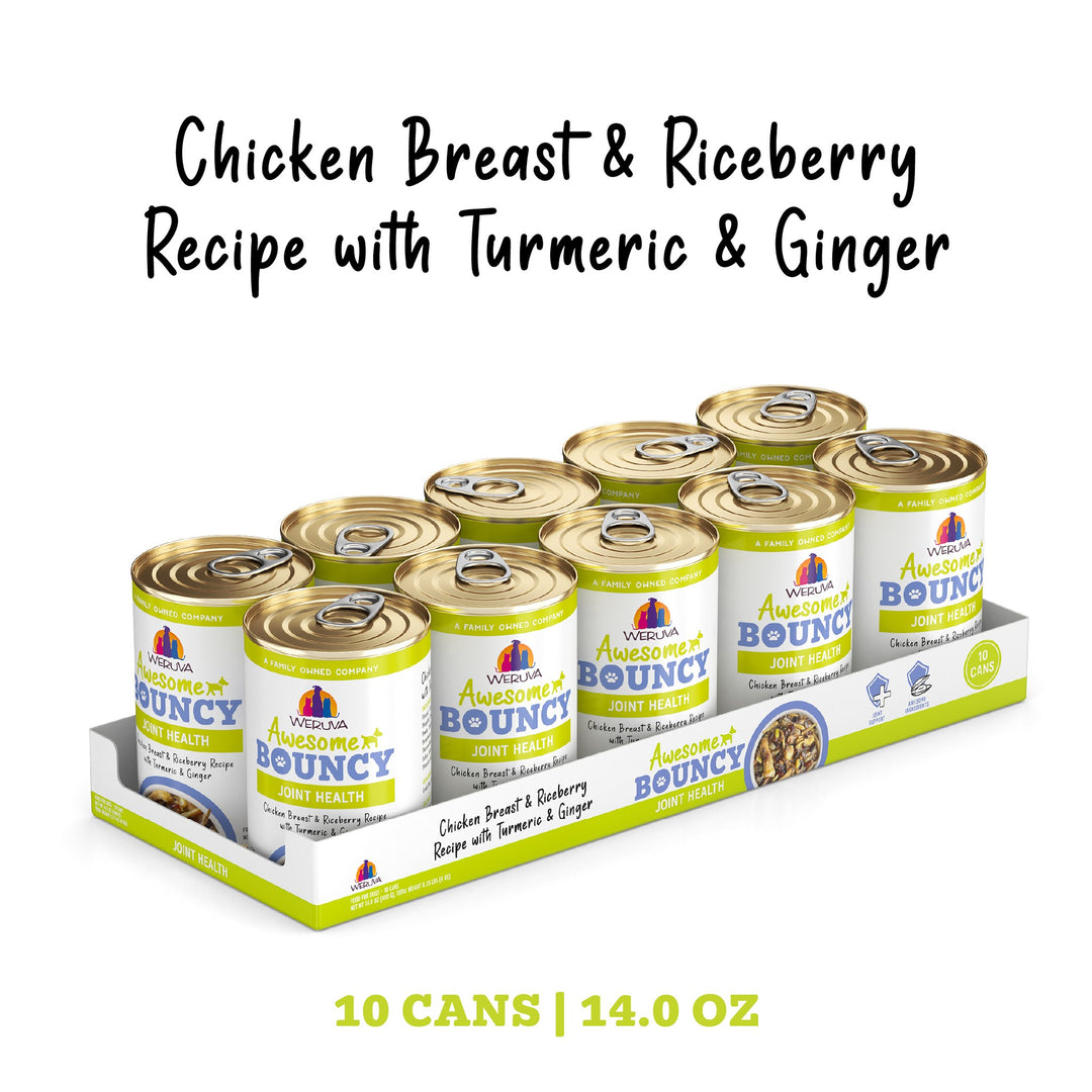 Weruva Awesome Functions Bouncy Chicken Rice Can Dog 14 oz