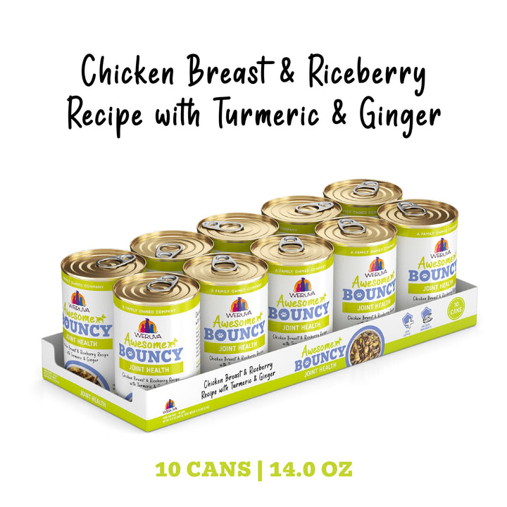 Weruva Awesome Functions Bouncy Chicken Rice Can Dog 14 oz