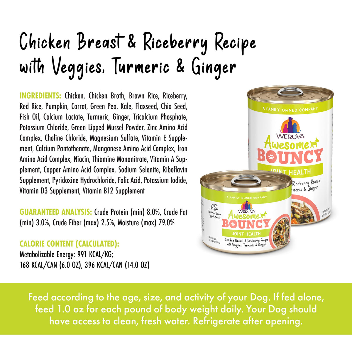 Weruva Awesome Functions Bouncy Chicken Veggies Can Dog 14 oz