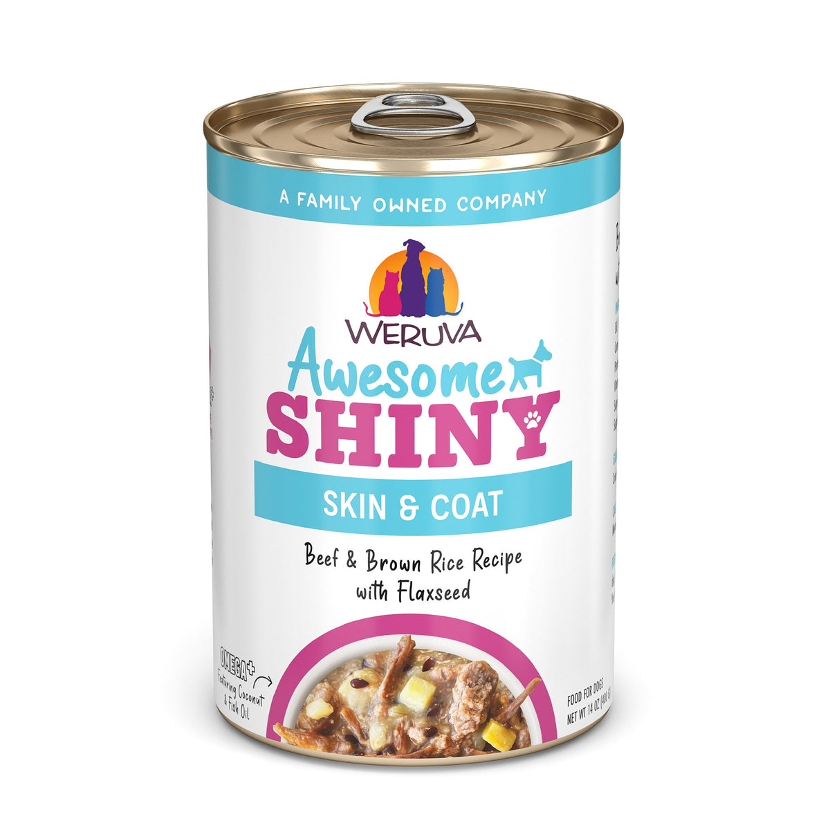 Weruva Awesome Functions Shiny Beef Rice Can Dog 14 oz