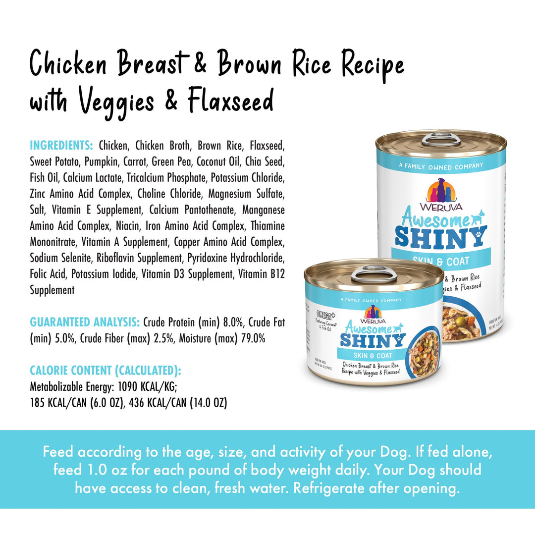 Weruva Awesome Functions Shiny Chicken Veggies Can Dog 14 oz