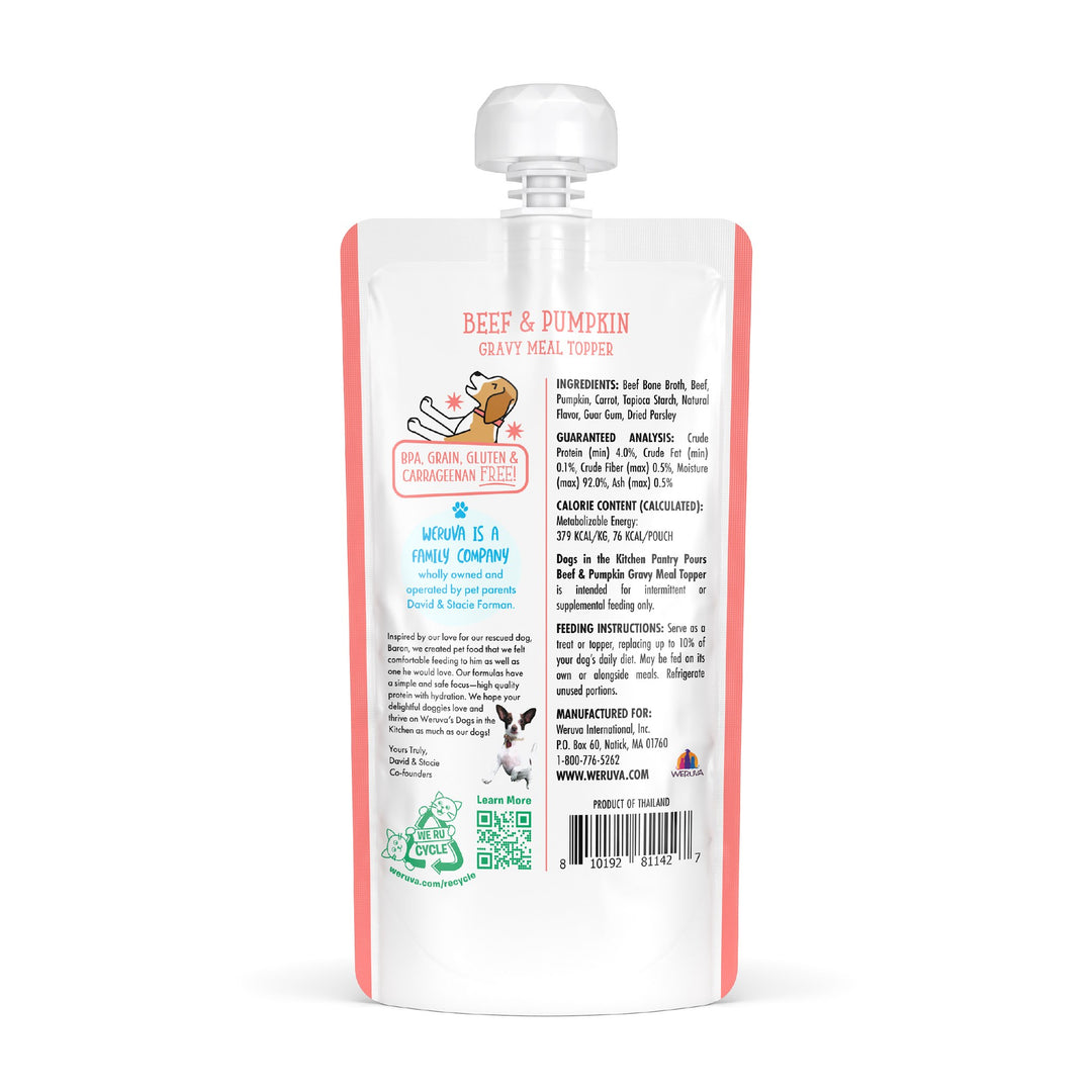 Weruva Dog Wet DITK Pantry Pours Beef Pumpkin Gravy 7 oz