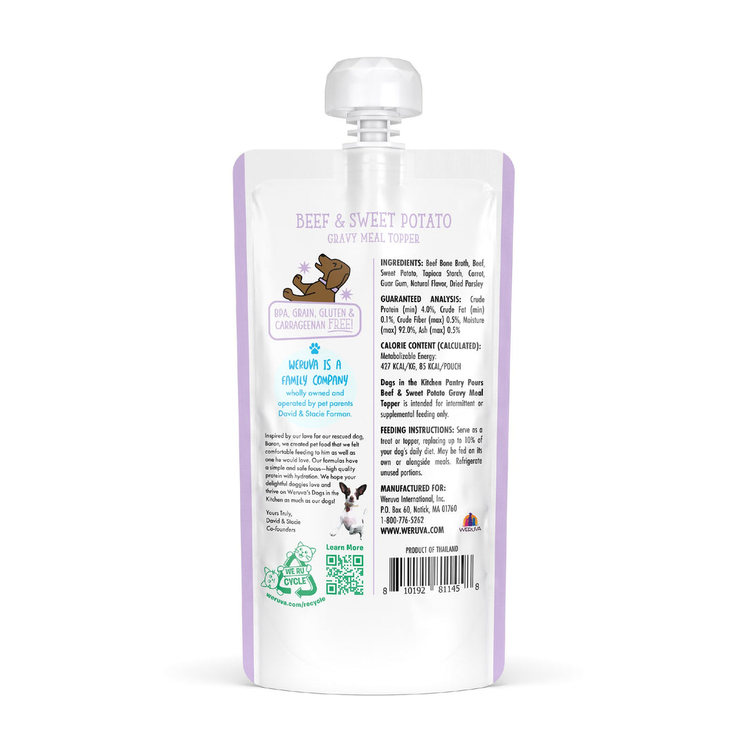 Weruva Dog Wet DITK Pantry Pours Beef Sweet Potato Gravy 7 oz