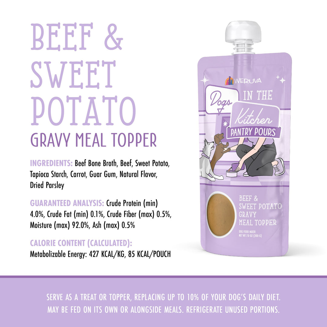 Weruva Dog Wet DITK Pantry Pours Beef Sweet Potato Gravy 7 oz