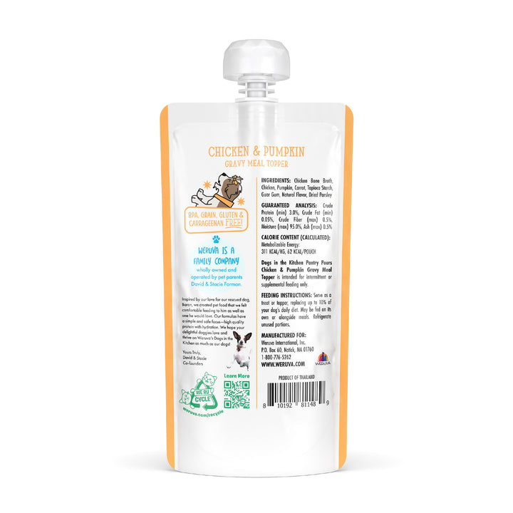 Weruva Dog Wet DITK Pantry Pours Chicken Pumpkin Gravy 7 oz
