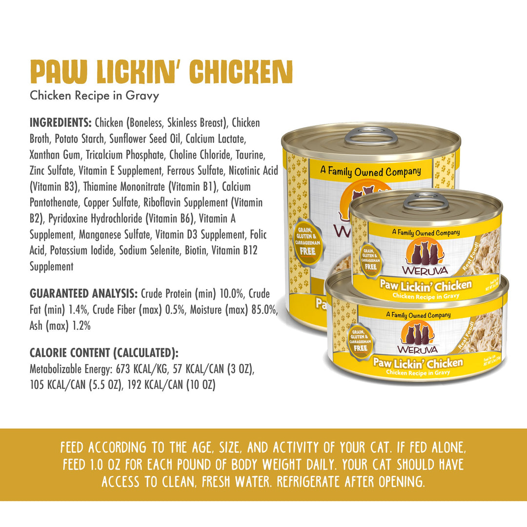 Weruva Cat Can GF Classic Paw Lickin Chicken 3 oz