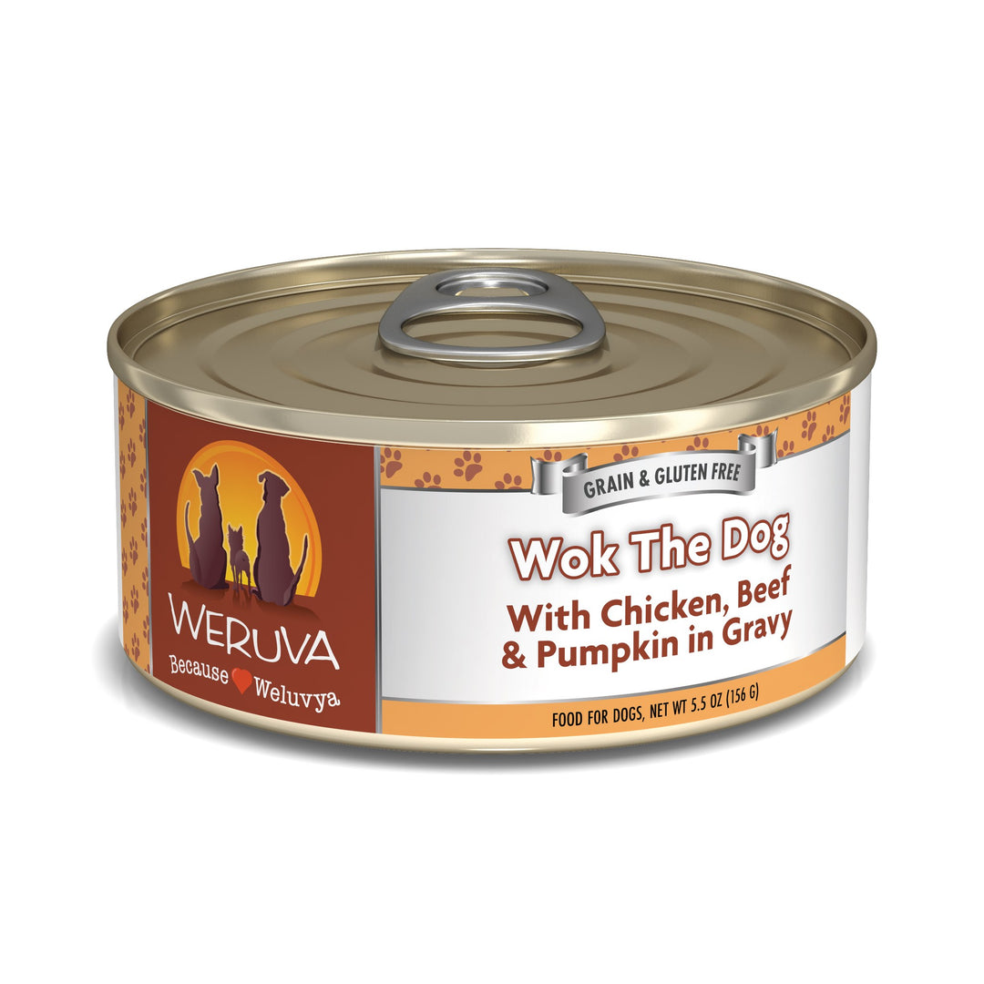 Weruva Classic Dog Wok the Dog Chicken Beef Pumpkin in Gravy 5.5 oz
