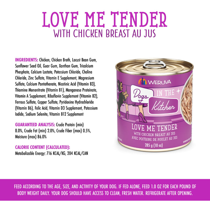 Weruva Dogs in the Kitchen Love Me Tender Chicken Breast Au Jus 10 oz