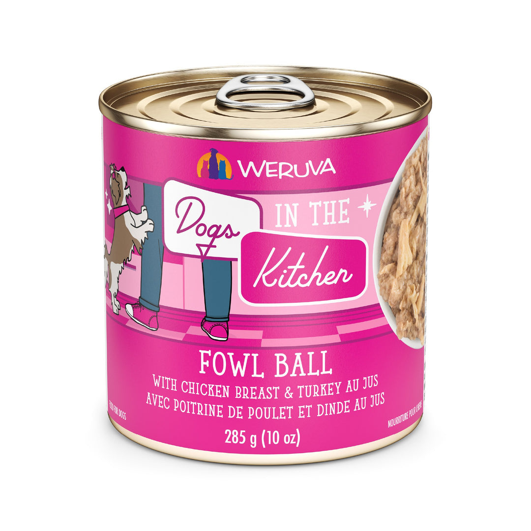 Weruva Dogs in the Kitchen Fowl Ball Chicken Breast Turkey Au Ju 10 oz