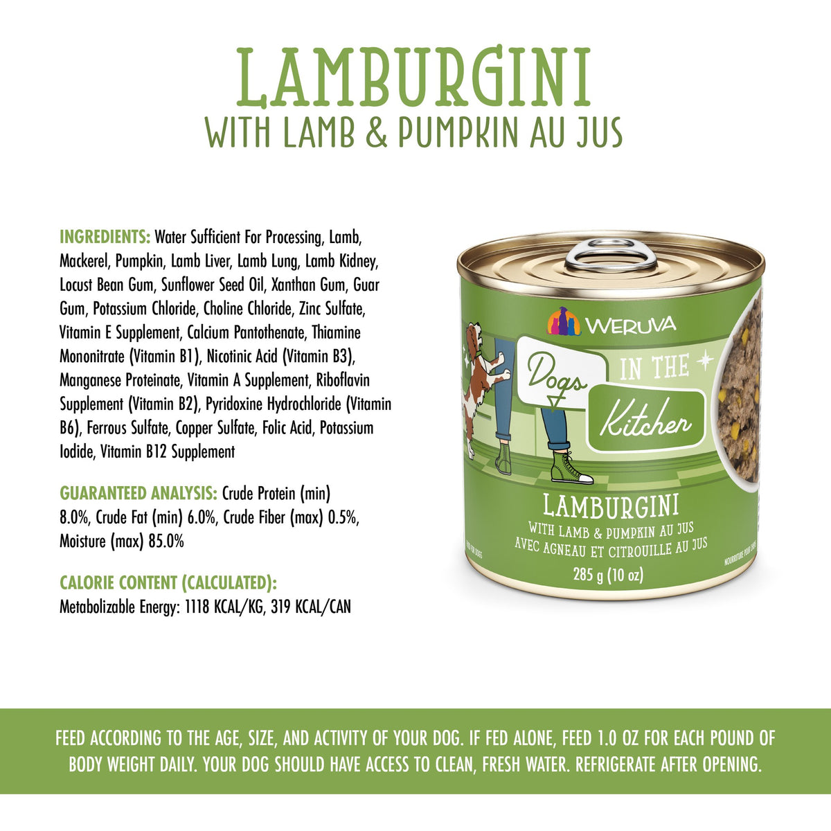 Weruva Dogs in the Kitchen Lamburgini Lamb Pumpkin Au Jus 10 oz Can