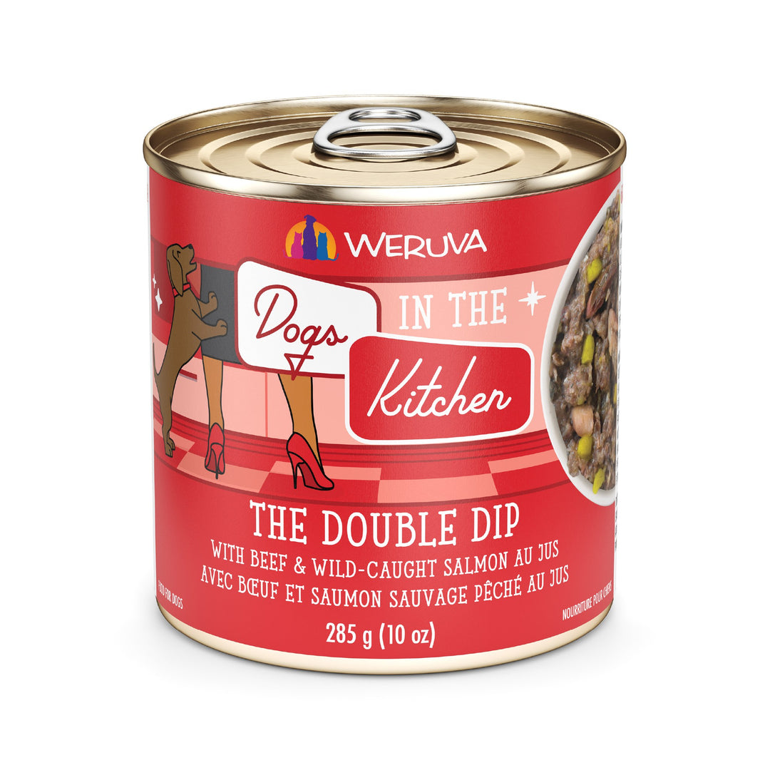 Weruva Dogs in the Kitchen Double Dip Beef Salmon Au Jus 10 oz Can