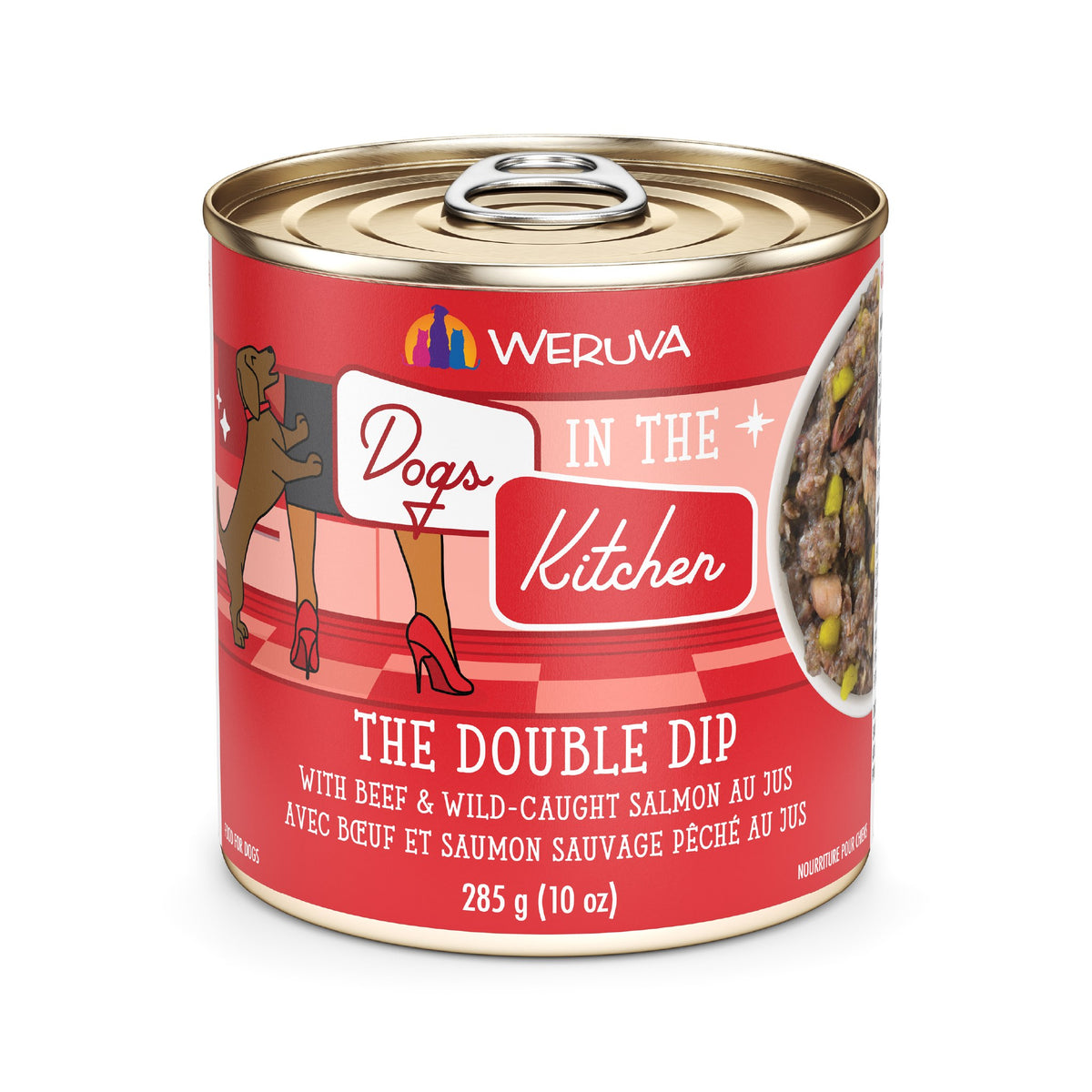 Weruva Dogs in the Kitchen Double Dip Beef Salmon Au Jus 10 oz Can