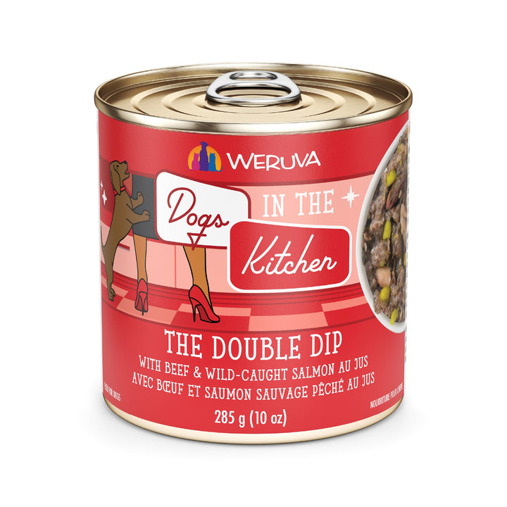 Weruva Dogs in the Kitchen Double Dip Beef Salmon Au Jus 10 oz Can