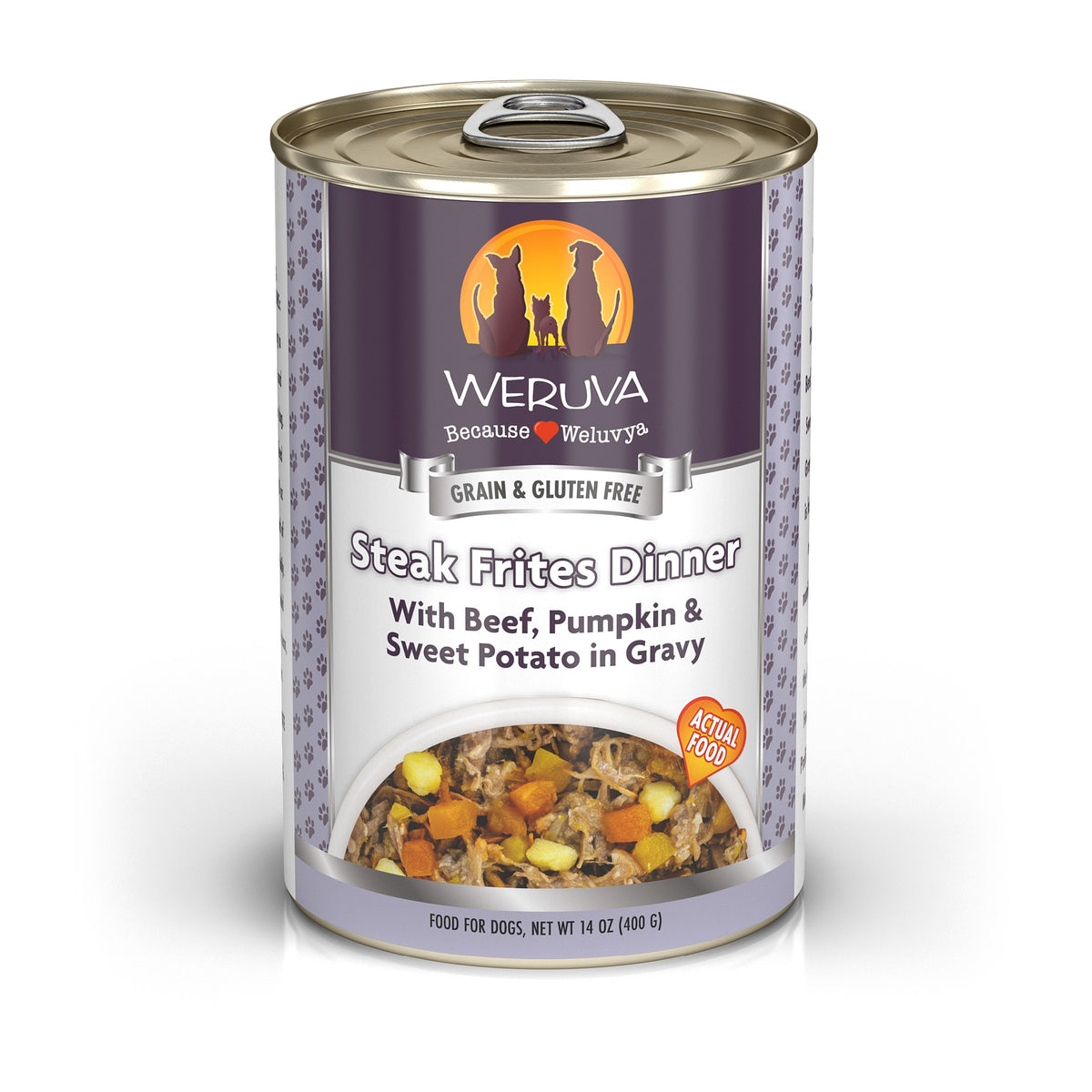 Weruva Dog Classic GF Beef Pumpkin Sweet Potato Steak Frites 14 oz