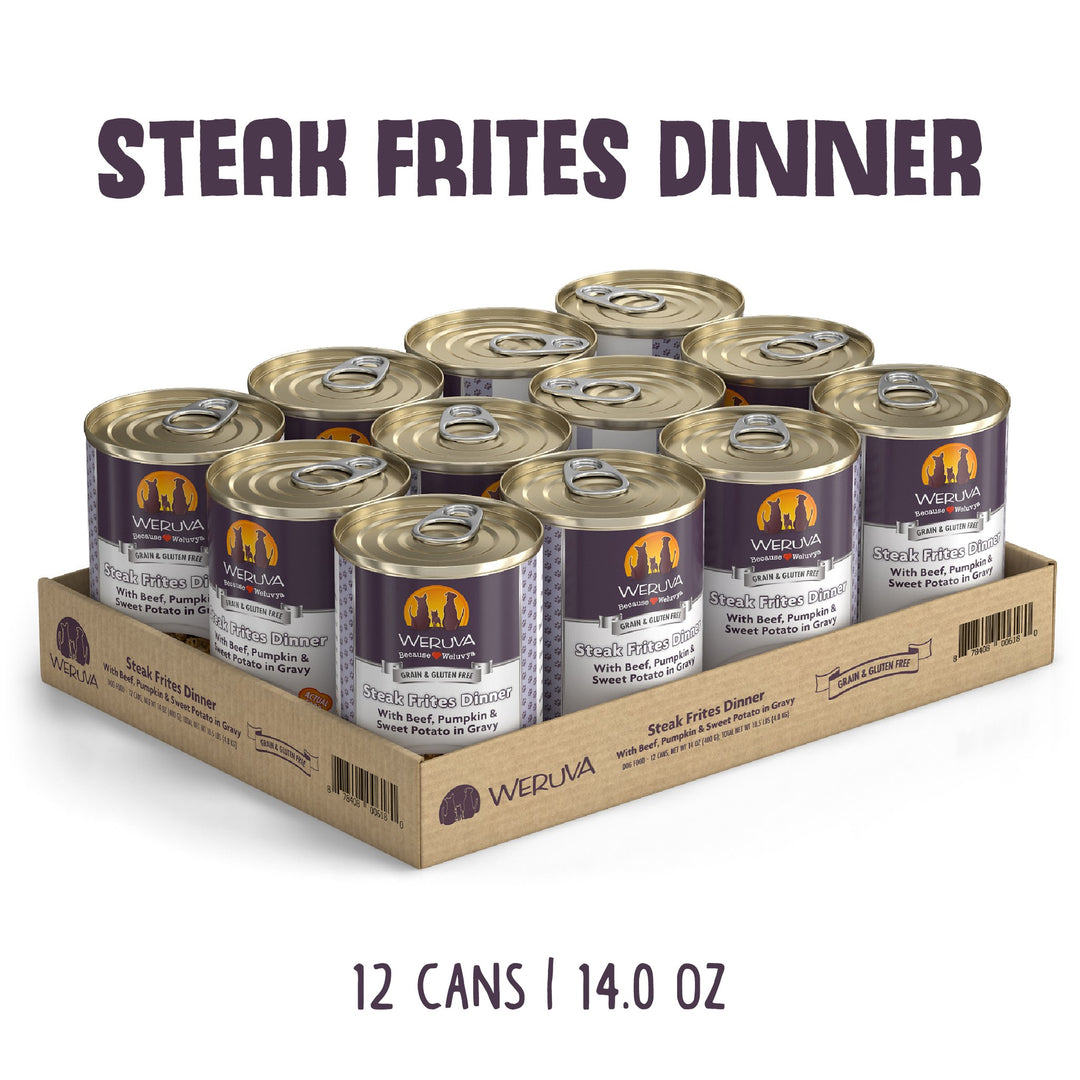 Weruva Dog Classic GF Beef Pumpkin Sweet Potato Steak Frites 14 oz