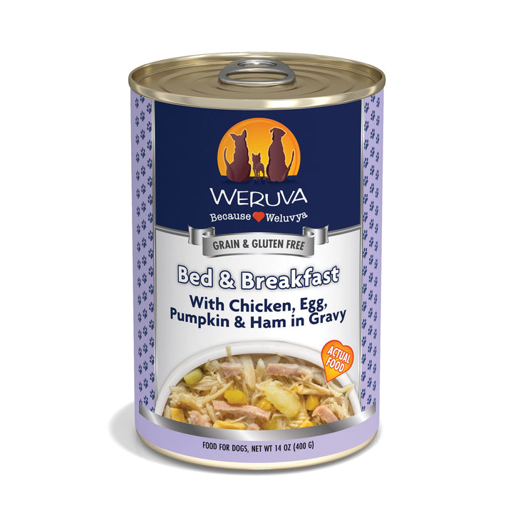 Weruva Classic Bed Breakfast Chicken Egg Pumpkin Ham in Gravy 14oz