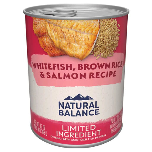 Natural Balance Pet Foods Wet Whitefish Brown Rice Salmon 13 oz