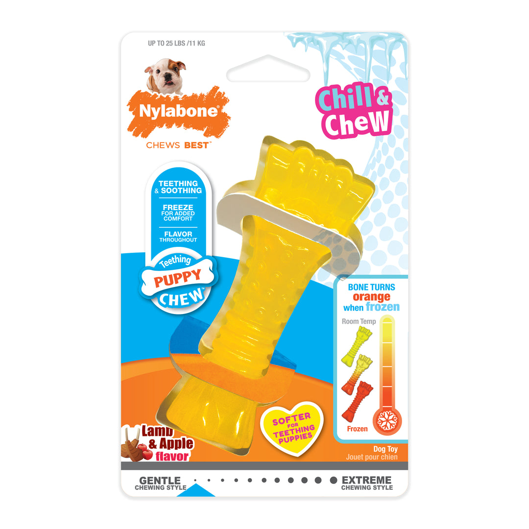 Nylabone Puppy Chew Freezer Bone Dog Chew Toy Lamb &amp; Apple Small (1 Count)