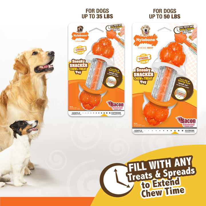 Nylabone Sneaky Snacker Dog Treat Toy Bacon Orange Large (1 Count)