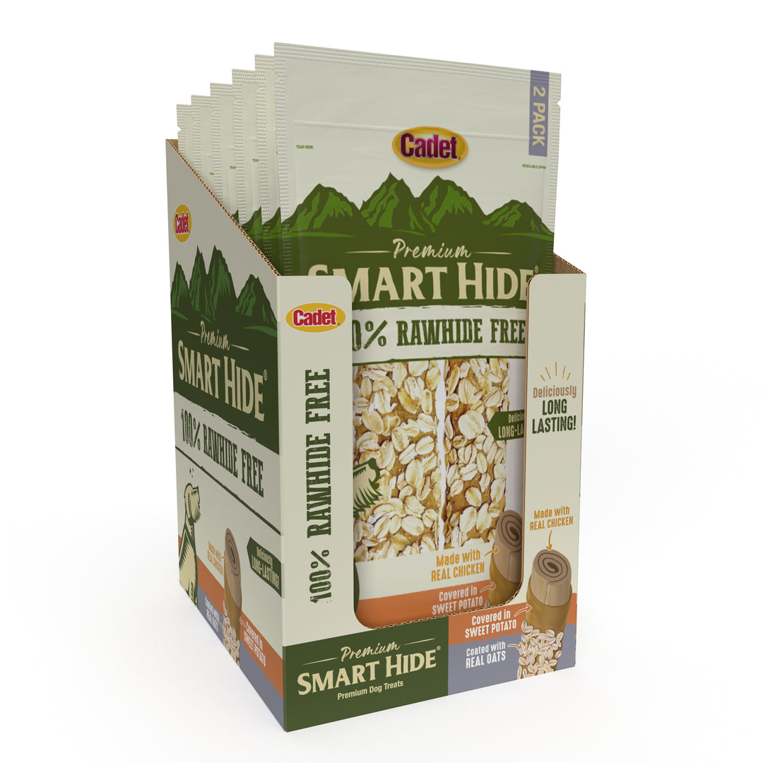 Cadet Smart Hide Rawhide Free Dog Chews Chicken, Sweet Potato, &amp; Oats (2 Count)