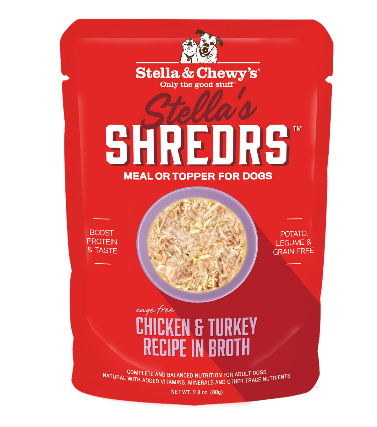 Stella's Shredders Chicken & Turkey in Broth - 2.8 oz