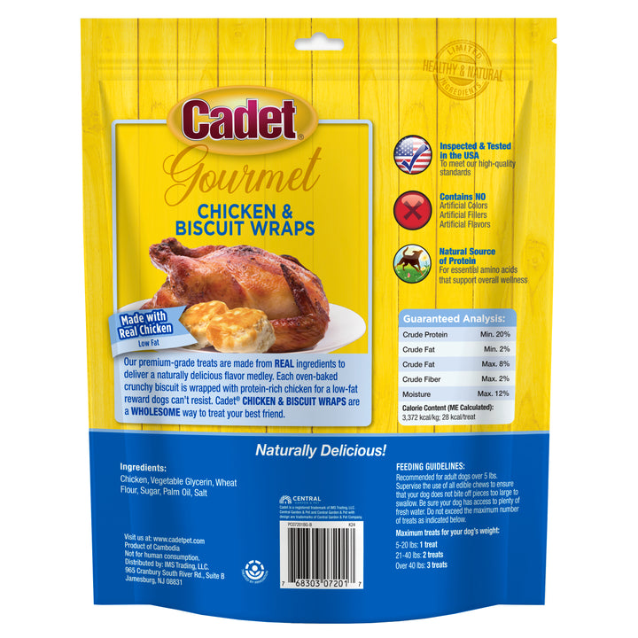 Cadet Gourmet Chicken Wrapped Biscuit Dog Treats 14 Ounce