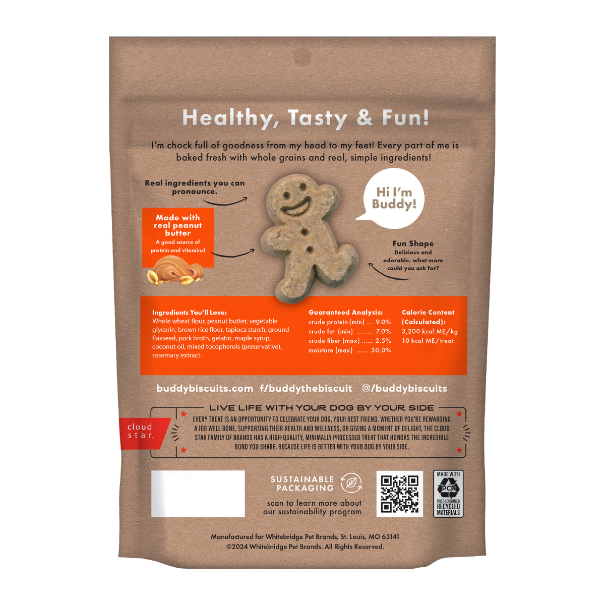 Buddy Biscuits soft and chewy PB 20oz - back
