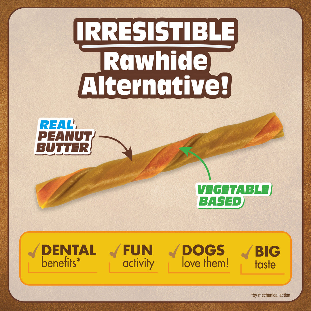 Cadet Choice Chews No Rawhide Dog Chew Twists Peanut Butter 6.35 Ounce (15 Count)