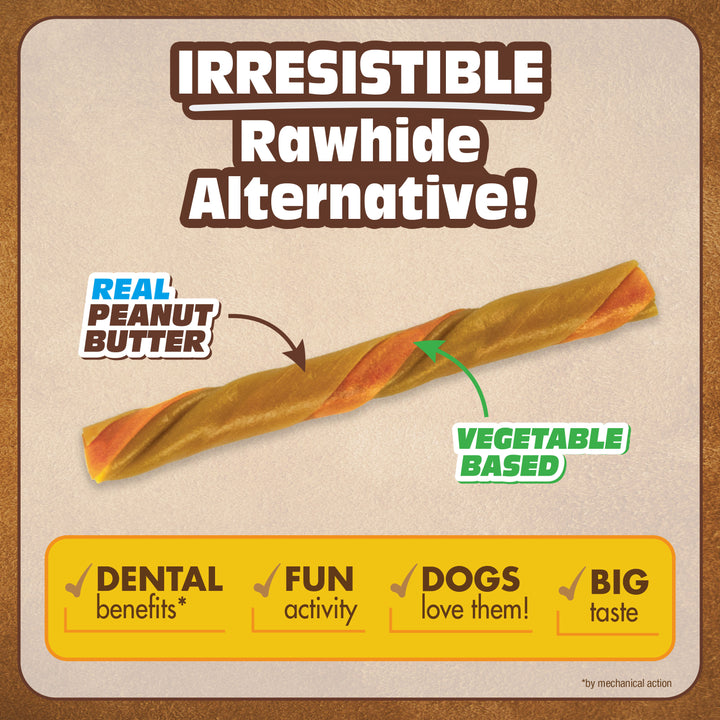 Cadet Choice Chews No Rawhide Dog Chew Twists Peanut Butter 6.35 Ounce (15 Count)
