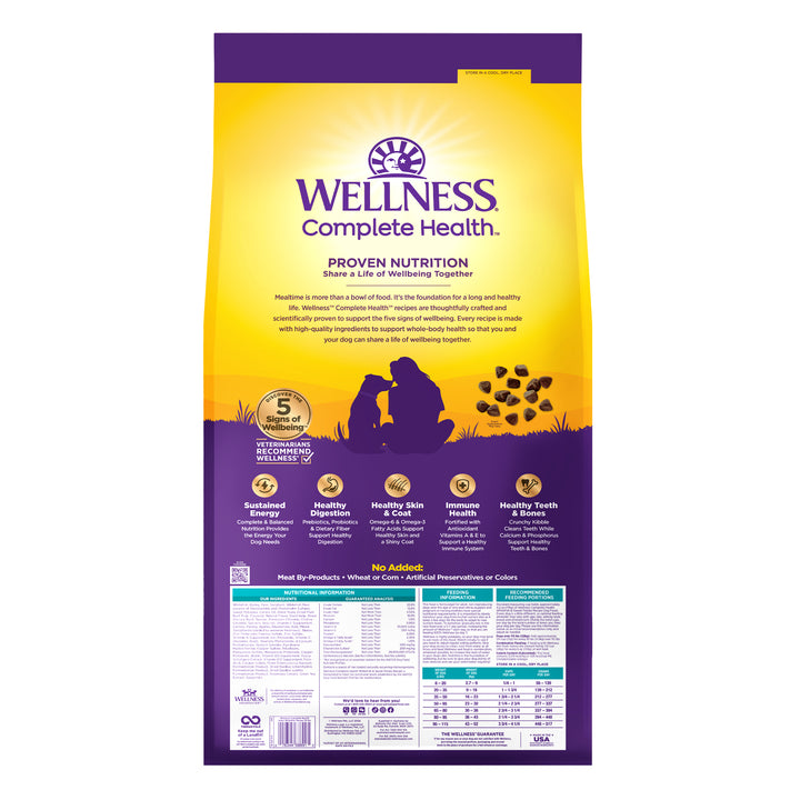 Wellness Complete Health Dry Dog Food, Wholesome Grains, Natural, Whitefish &amp; Sweet Potato Recipe, (26-Pound Bag)