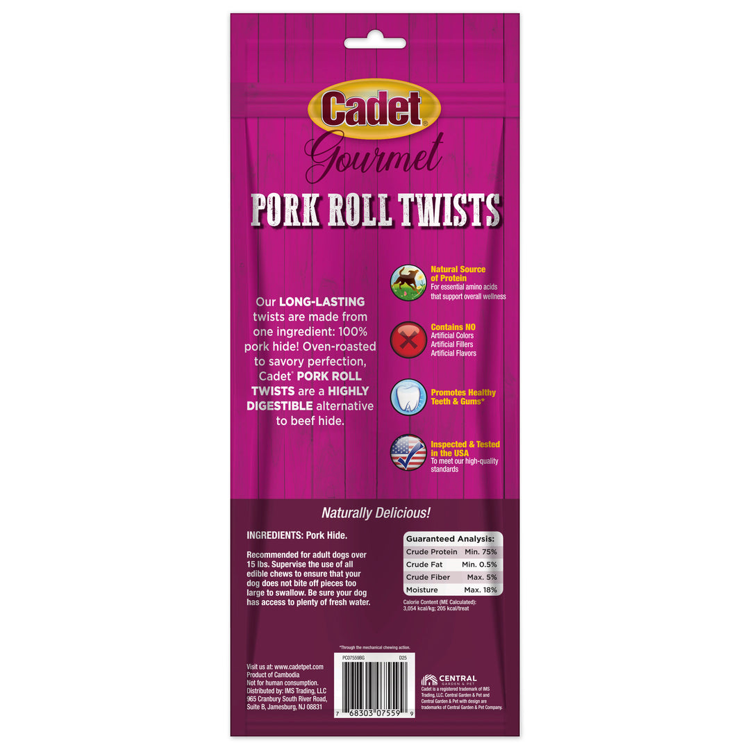 Cadet Gourmet Pork Hide Roll Twists (5 Count)