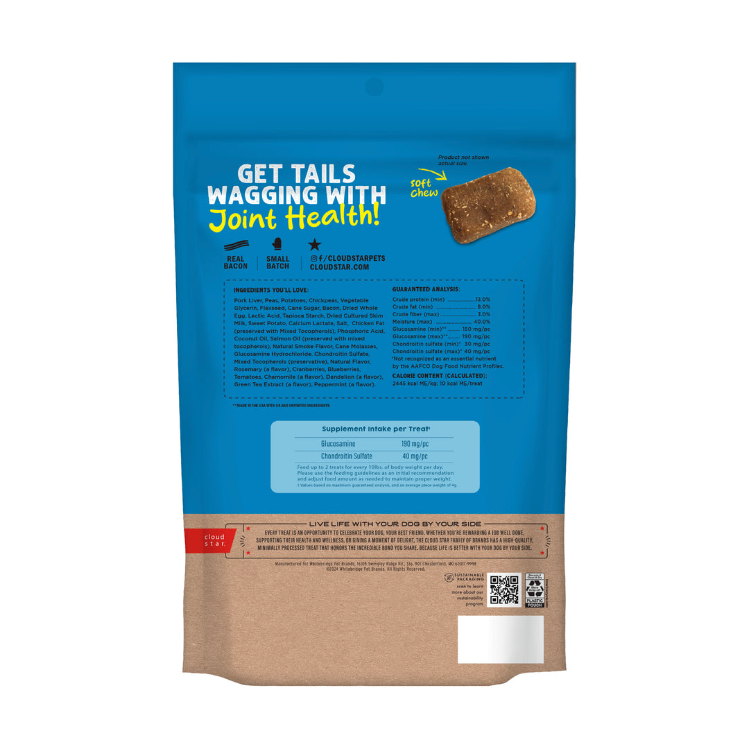 Cloud Star Dynamo Dog Functional Soft Chews Hip Joint Bacon Cheese 14 oz - back