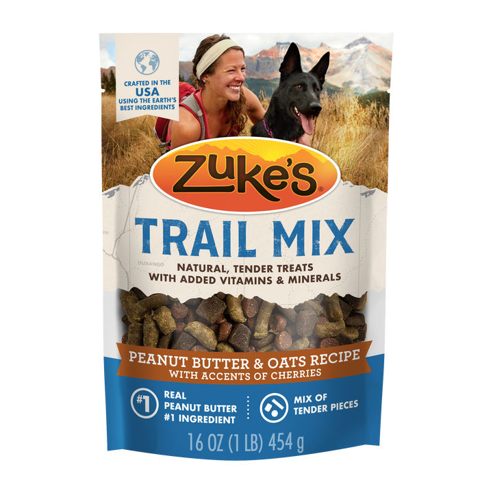 Zukes Trail Mix Peanut Butter and Oat Dog Treats 16 oz