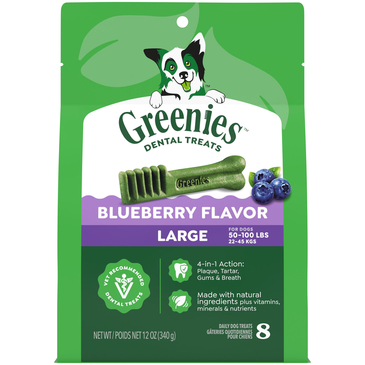 Greenies Bursting Blueberry Large Dental Dog Treats 12-oz bag