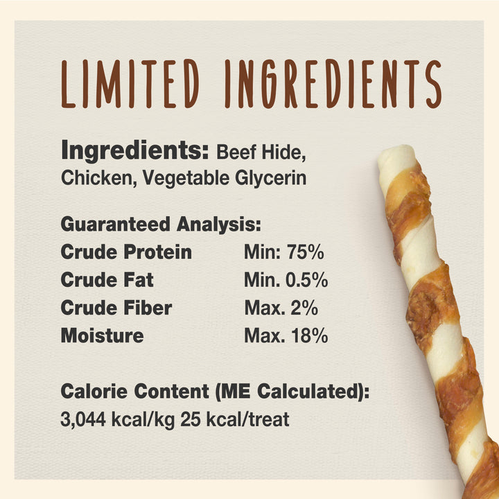 Cadet Gourmet Beef Hide &amp; Chicken Twists Sticks 10 Ounce (6 Count)