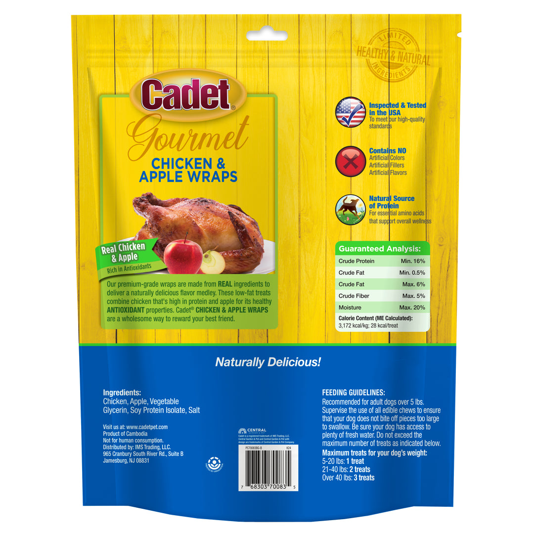 Cadet Gourmet Chicken &amp; Apple Wrapped Dog Treats 28 Ounce
