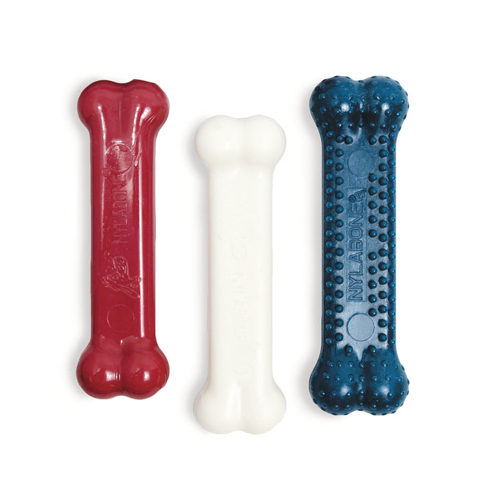 Nylabone Power Chew Small Dog Chew Toy Value Pack Peanut Butter, Bacon &amp; Chicken Small (3 Count)